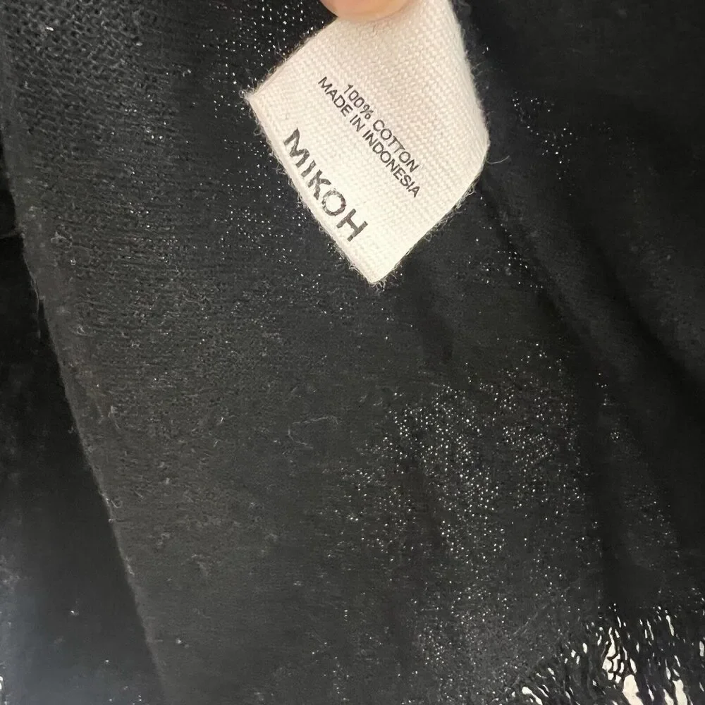 Mikoh Top Women’s M Black Minimalist Boxy Canvas Cotton Long‎ Sleeve - Picture 4 of 6